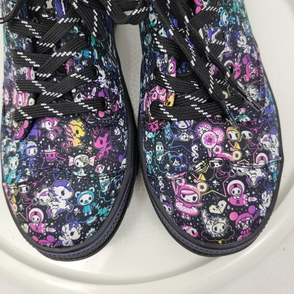 SKECHERS TOKIDOKI Womens 7.5 Shoes Roadies TOKIROADIE Black Multi Sneakers Cute - Picture 3 of 11